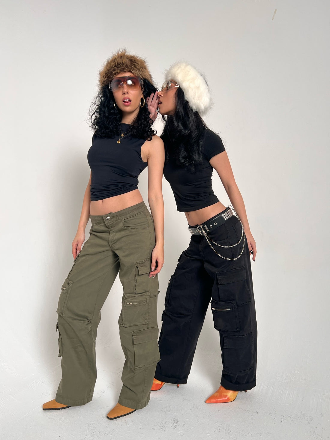 LOW RISE CARGO PANTS- ONYX